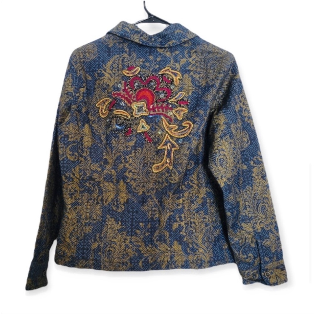 SOLD ๐จ Chico's Jacket Sz 1 MEDIUM long sleeve zip front - Picture 4 of 8